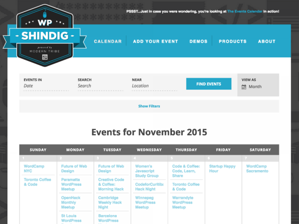 Events Calendar PRO WordPress plugin in action